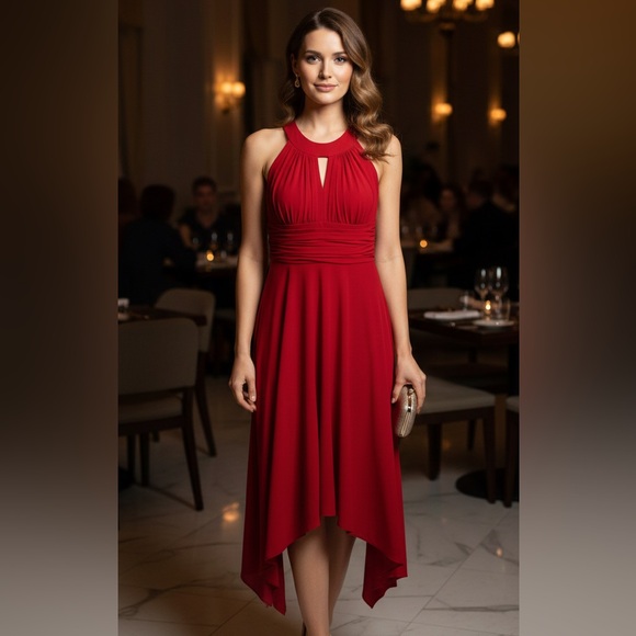 Laura Dresses & Skirts - Laura Elegant Red Asymmetrical Dress